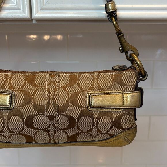 Coach Y2K Jacquard Signature Logo Double Buckle Baguette Mini Bag 🔥 - Picture 7 of 16